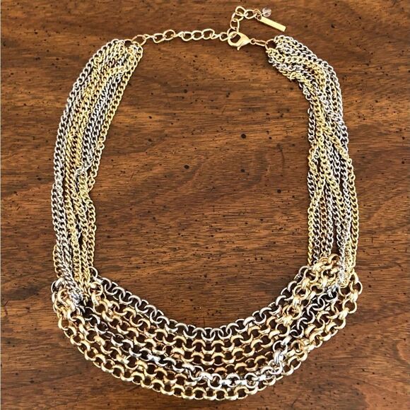 Steve Madden | Two-Tone Layer Necklace | 18” Adjustable - Picture 3 of 4